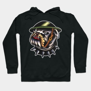 Army Bulldog Tattoo Design Hoodie